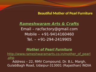Beautiful Mother of Pearl Furniture.pptx