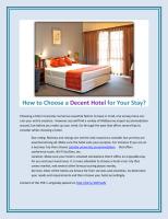 How to Choose a Decent Hotel for Your Stay.pdf